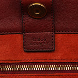 Burgundy Leather Side Zip Tassel Tote Bag