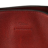 Burgundy Leather Side Zip Tassel Tote Bag