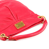 Bolso hobo Classic Q Hillier de piel rosa fucsia