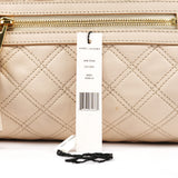 Mini Stam 2-Way Tasche aus elfenbeinfarbenem gestepptem Leder