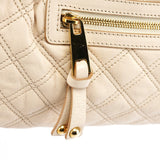 Mini Stam 2-Way Tasche aus elfenbeinfarbenem gestepptem Leder