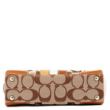 11072 Turnlock shopper van beige en cognac Signature canvas