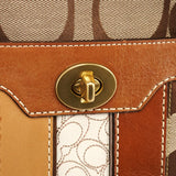 11072 Turnlock shopper van beige en cognac Signature canvas