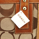 11072 Turnlock shopper van beige en cognac Signature canvas