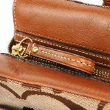 11072 Turnlock shopper van beige en cognac Signature canvas