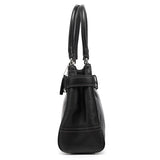 F11199 Torebka tote Hamptons z czarnej gładkiej skóry