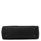 F11199 Torebka tote Hamptons z czarnej gładkiej skóry