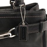F11199 Torebka tote Hamptons z czarnej gładkiej skóry