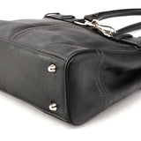 F11199 Torebka tote Hamptons z czarnej gładkiej skóry