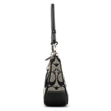 6094 Grey Black Signature Demi Shoulder Bag
