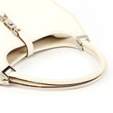 002 1068 Ivory Leather Jackie Shoulder Bag
