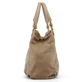 Greige Leather Classic Q Fran 2-Way Bag
