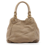 Greige Leather Classic Q Fran 2-Way Bag