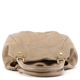 Greige Leather Classic Q Fran 2-Way Bag