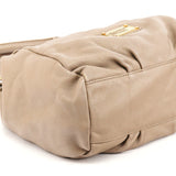Greige Leather Classic Q Fran 2-Way Bag
