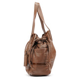 Anagram Schultertasche aus hellbraunem Nappaleder