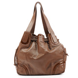 Anagram Schultertasche aus hellbraunem Nappaleder