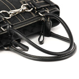 10245 Torebka tote Hamptons z czarnego płótna Signature