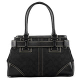 10245 Torebka tote Hamptons z czarnego płótna Signature