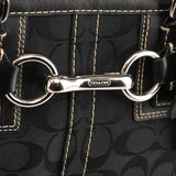 10245 Torebka tote Hamptons z czarnego płótna Signature