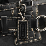 10245 Torebka tote Hamptons z czarnego płótna Signature