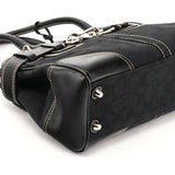10245 Torebka tote Hamptons z czarnego płótna Signature