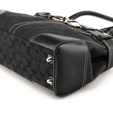 10245 Torebka tote Hamptons z czarnego płótna Signature