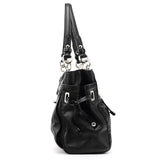 14522 Torebka tote Turnlock z czarnej skóry