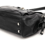14522 Torebka tote Turnlock z czarnej skóry