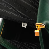 Clutch tote i grønt Saffiano læder