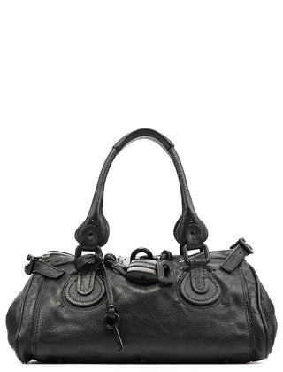 All Black Leather Paddington Shoulder Bag