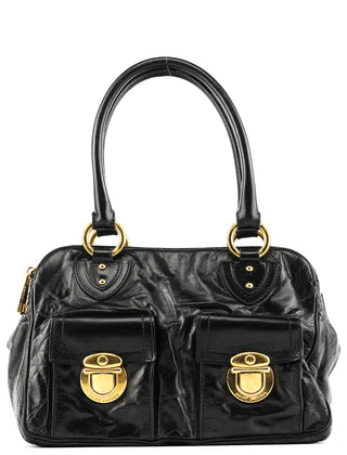 Black Leather Blake Tote Bag