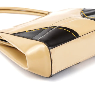 B11108 Beige Brown Spazzolato Leather Tote Bag