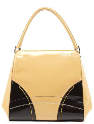 B11108 Beige Brown Spazzolato Leather Tote Bag - front