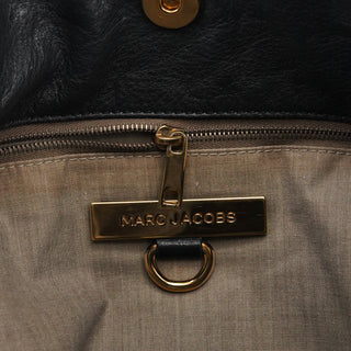 Black Leather Multi Pocket Hobo Shoulder Bag