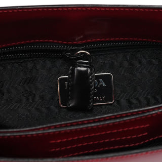 1998 Burgundy Spazzolato Plastic Handle Shoulder Bag