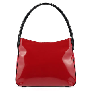 1998 Burgundy Spazzolato Plastic Handle Shoulder Bag