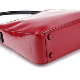 1998 Burgundy Spazzolato Plastic Handle Shoulder Bag