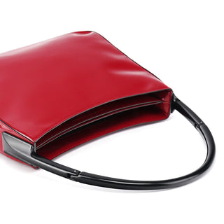1998 Burgundy Spazzolato Plastic Handle Shoulder Bag