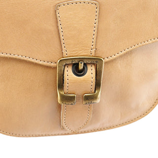 Beige Leather Crossbody Bag