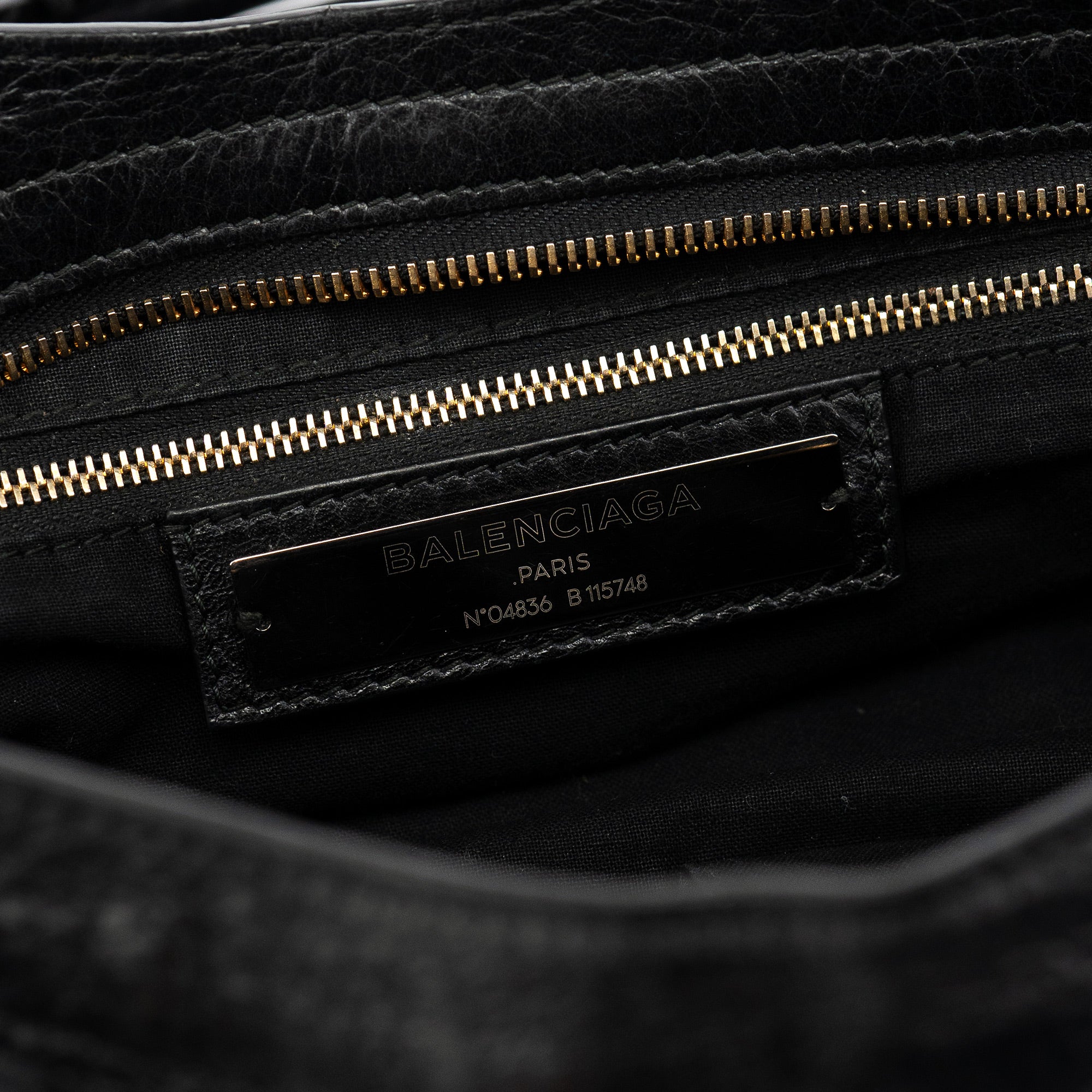 Balenciaga 115748 Black Lambskin City Bag