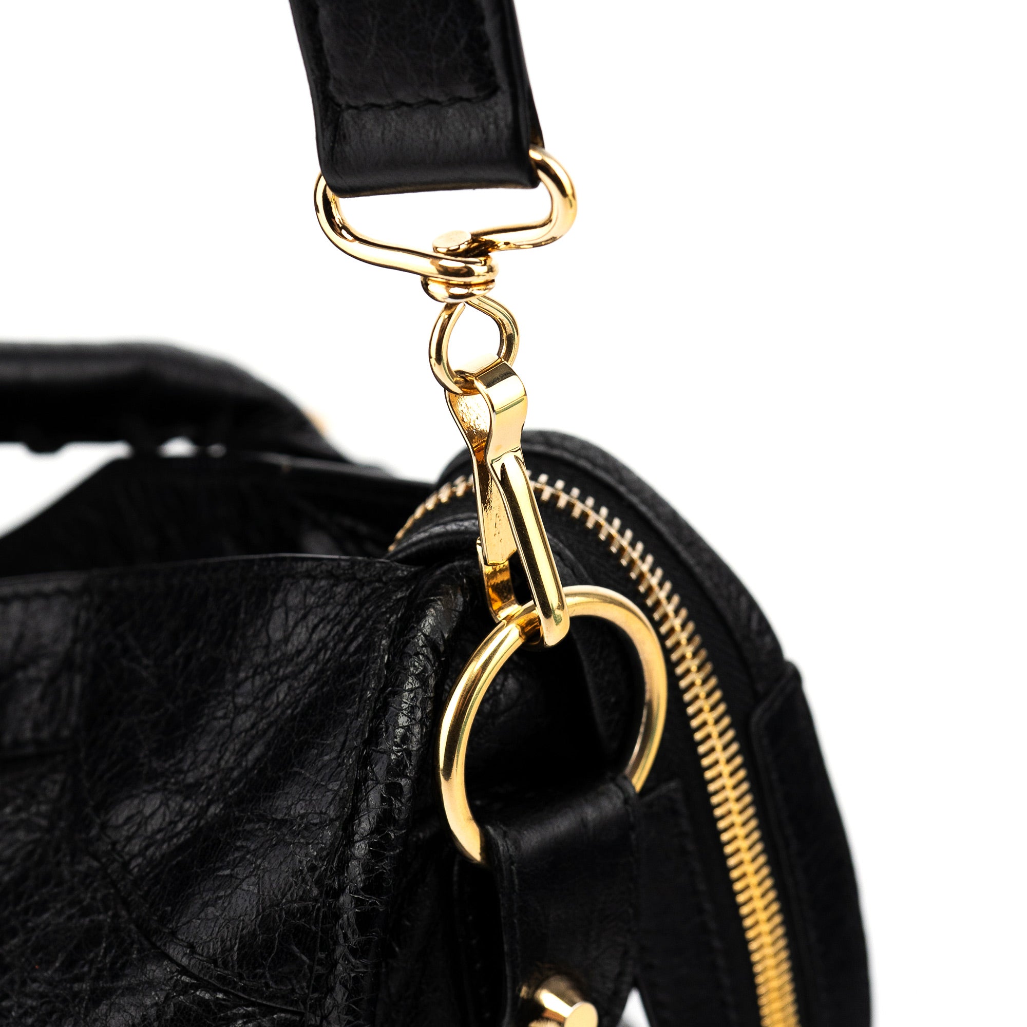 Balenciaga 115748 Black Lambskin City Bag