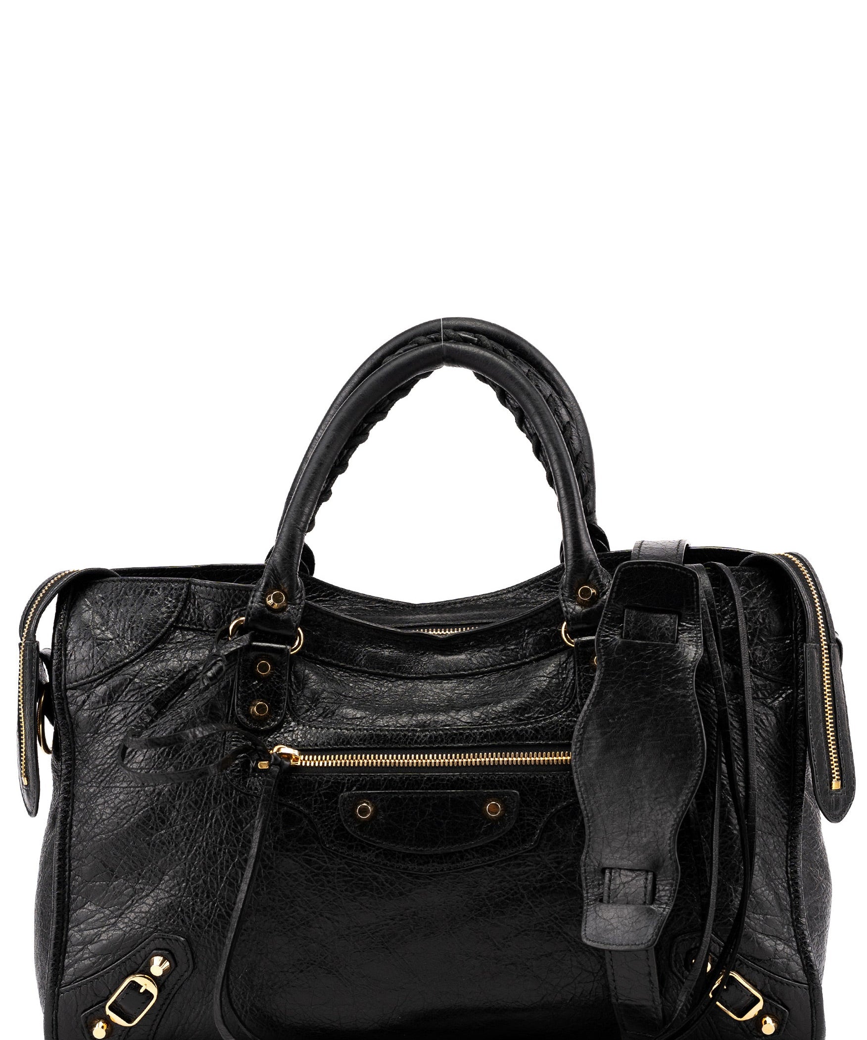 Balenciaga 115748 Black Lambskin City Bag