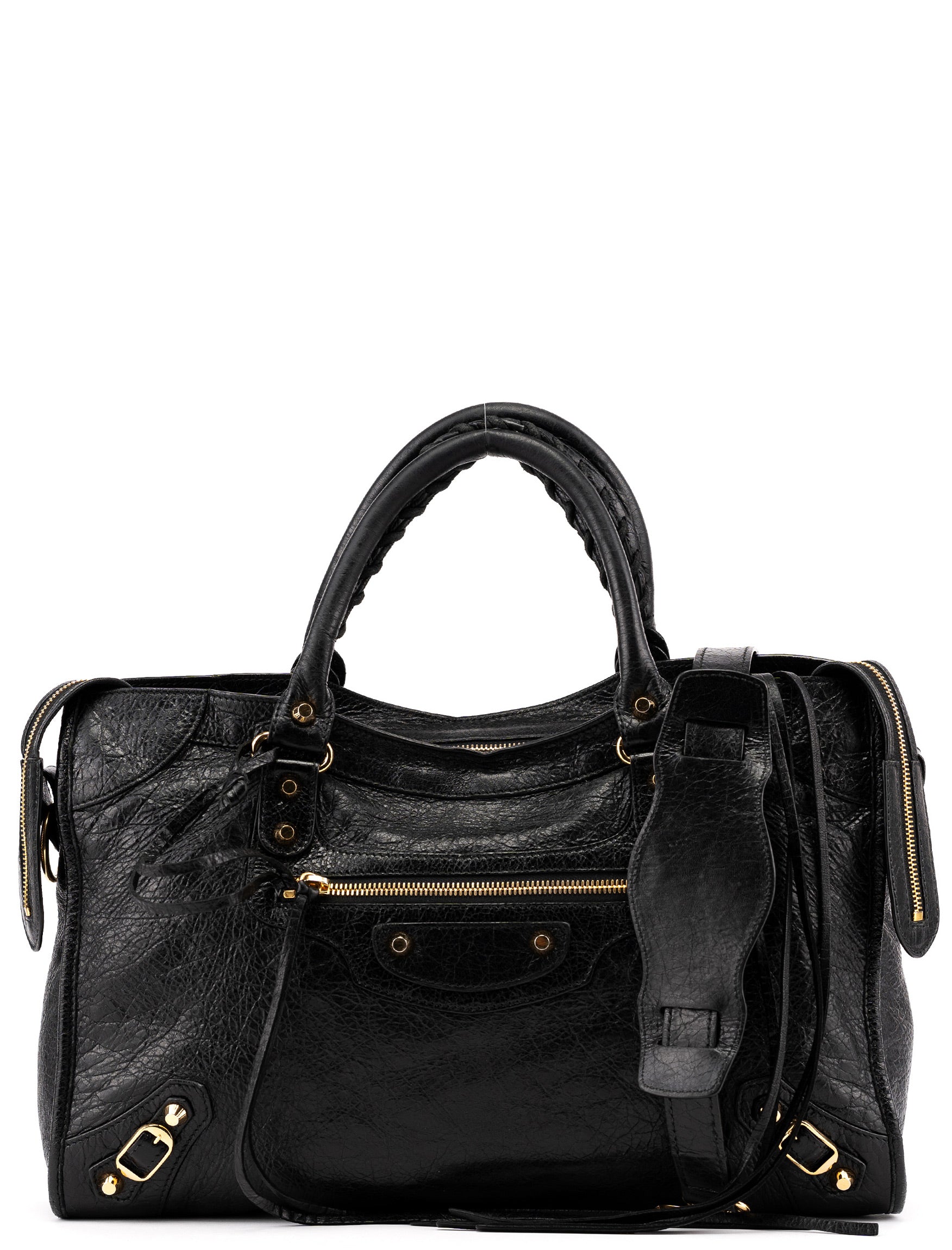 Balenciaga 115748 Black Lambskin City Bag