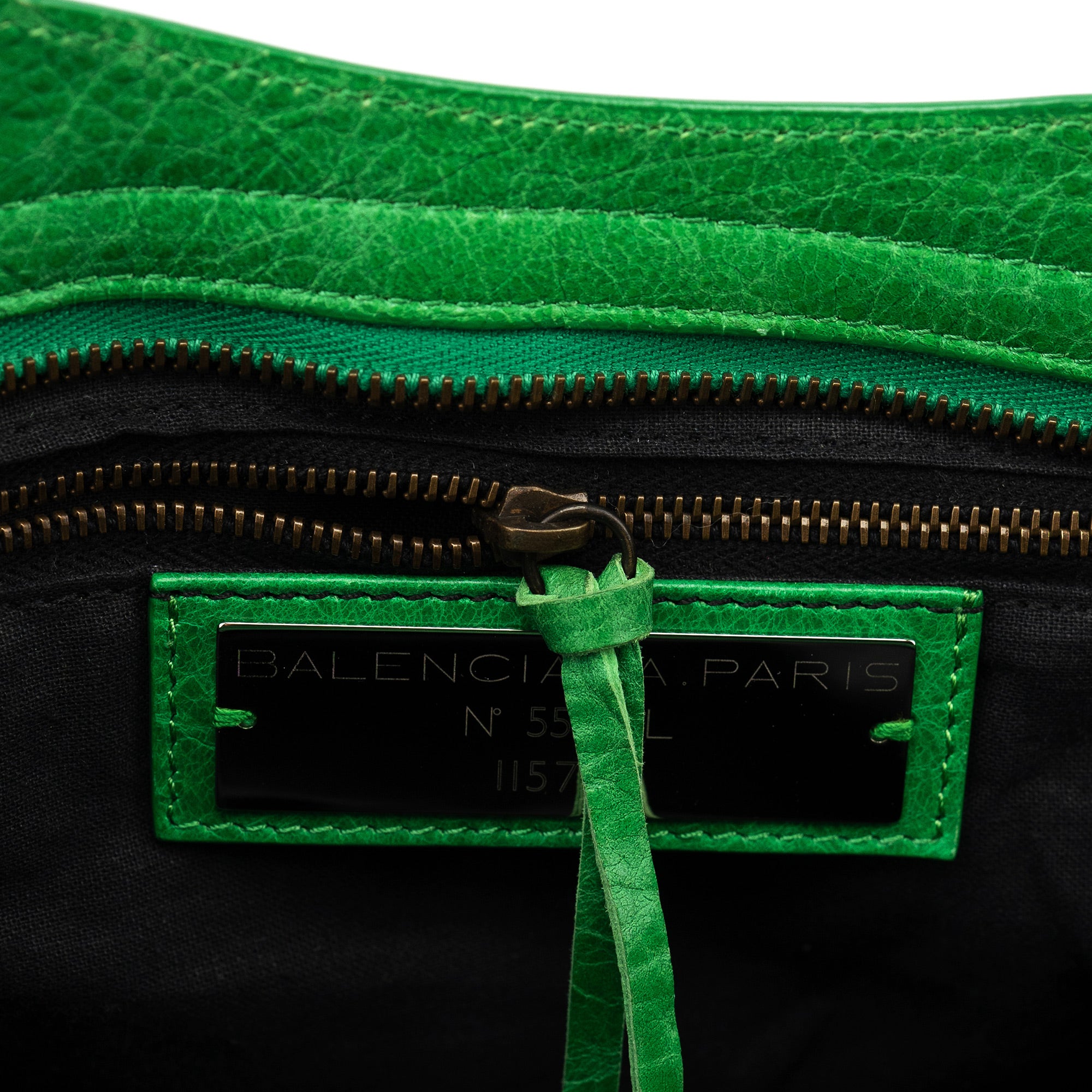 Balenciaga 115748 Green Lambskin City Bag