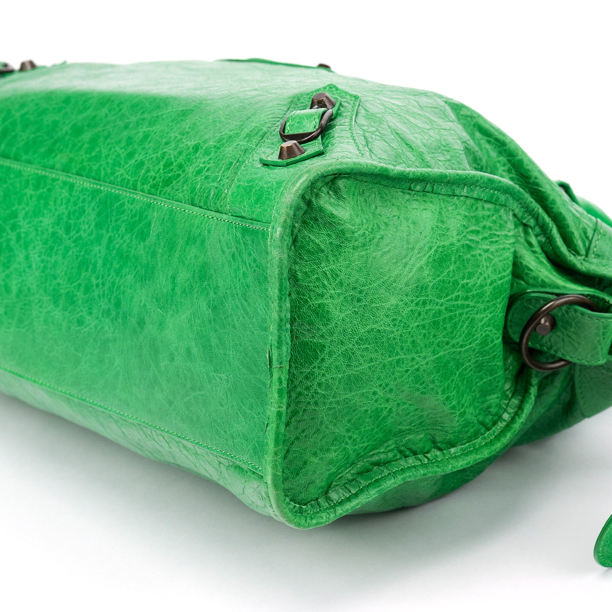 Balenciaga 115748 Green Lambskin City Bag
