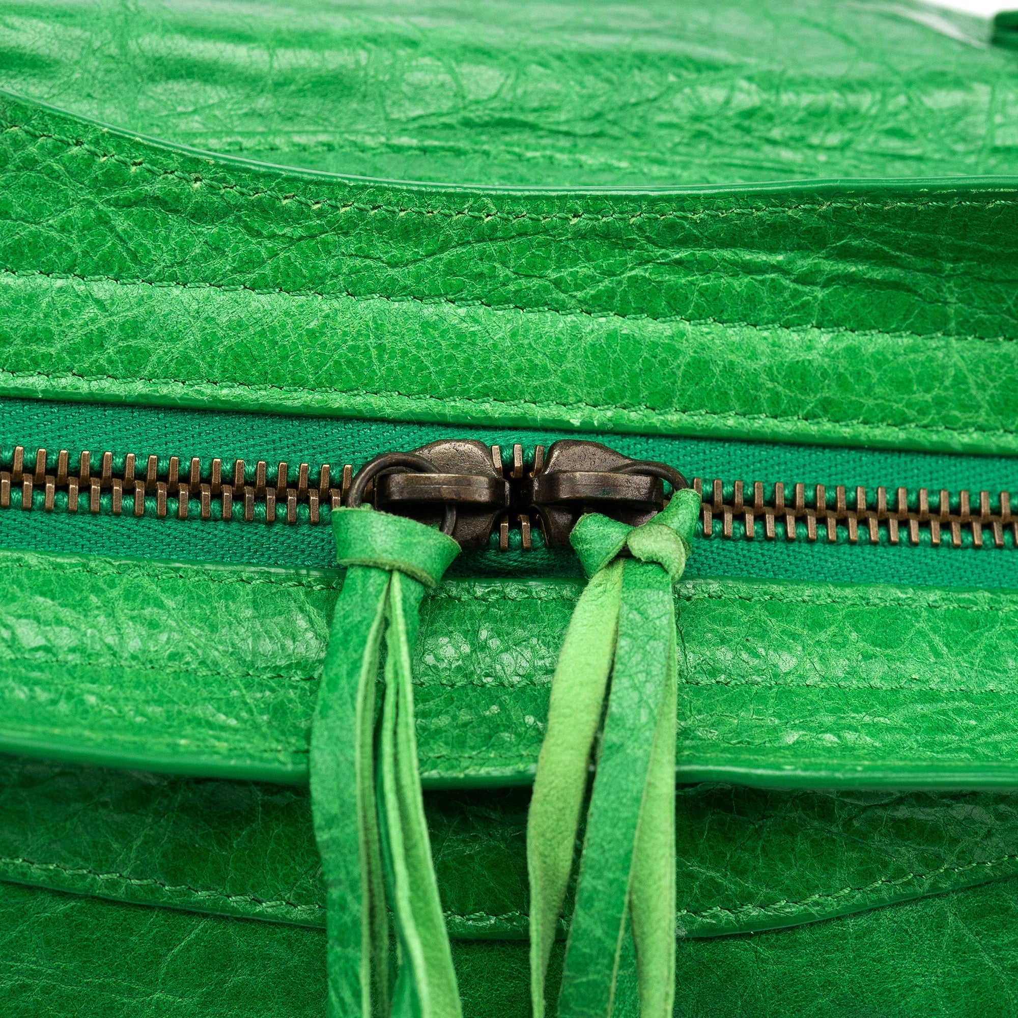 Balenciaga 115748 Green Lambskin City Bag