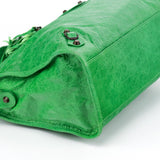 Balenciaga 115748 Green Lambskin City Bag