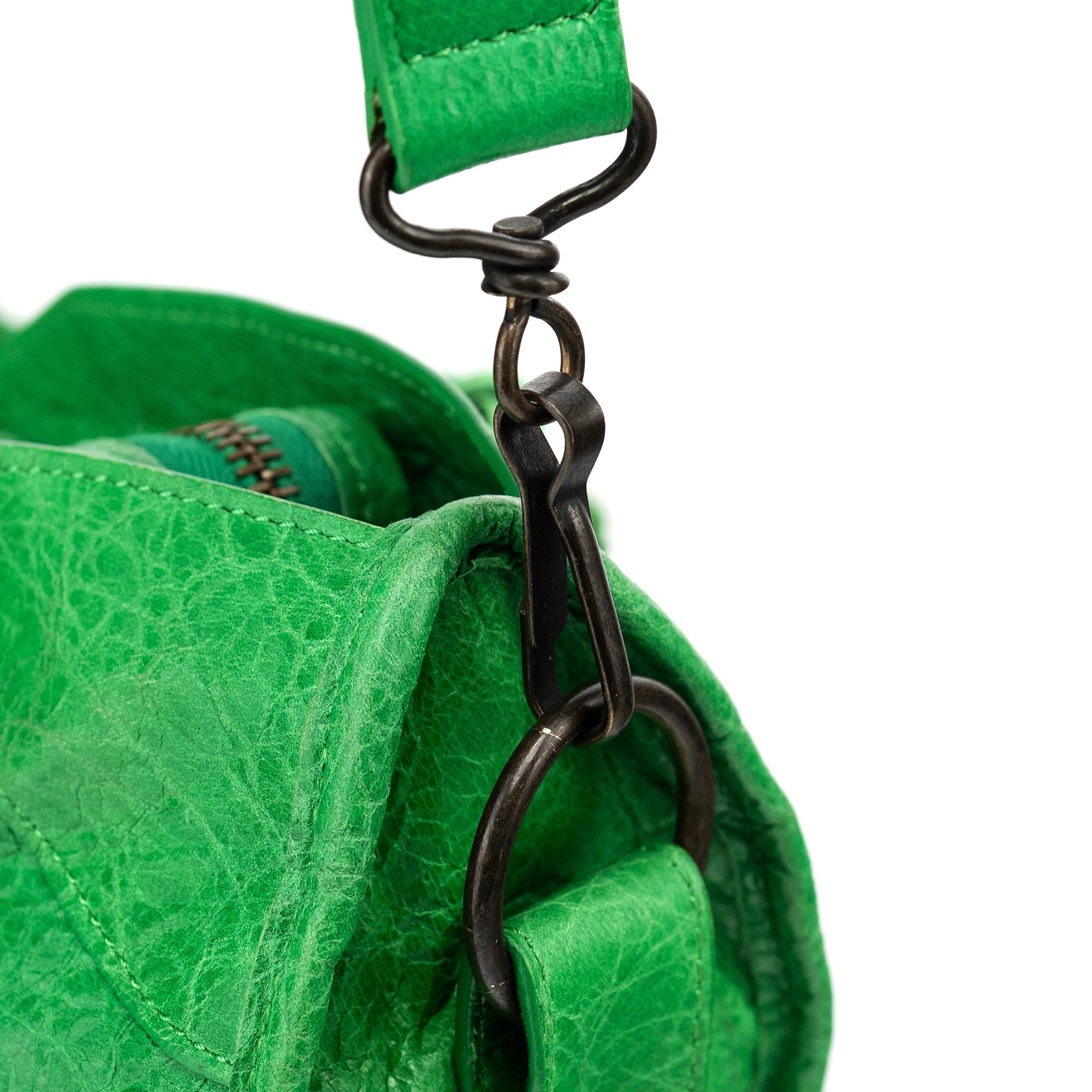Balenciaga 115748 Green Lambskin City Bag