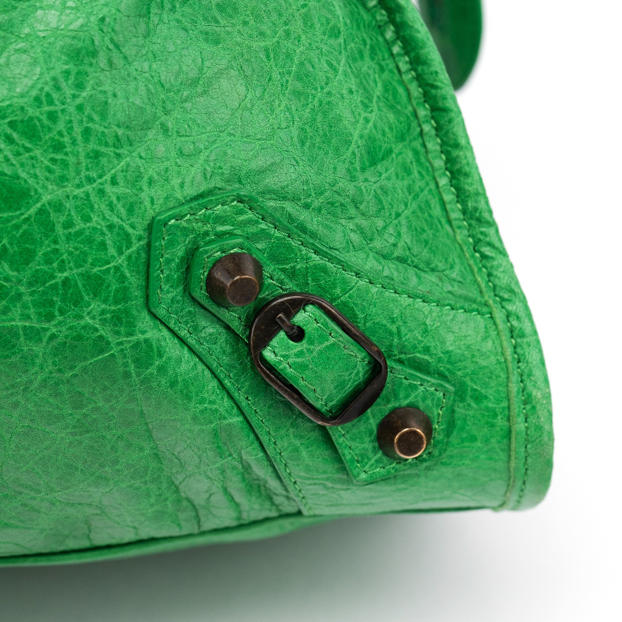 Balenciaga 115748 Green Lambskin City Bag